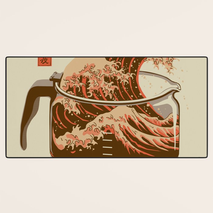 The Great Wave of Coffee light blend Desk Mat Gallery Image 3