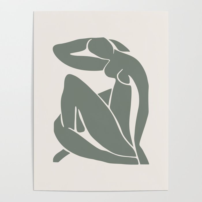 Matisse Woman Nude Sage Green Tone Poster Gallery Image 1