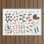 Woodland forest numbers - matches alphabet, for kids / children Outdoor Rug Gallery Image 1
