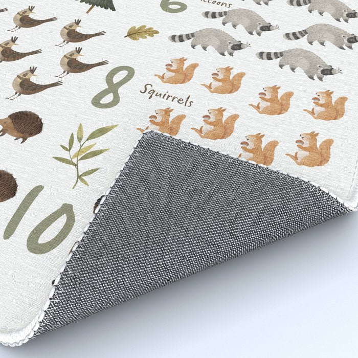 Woodland forest numbers - matches alphabet, for kids / children Rug Gallery Image 4
