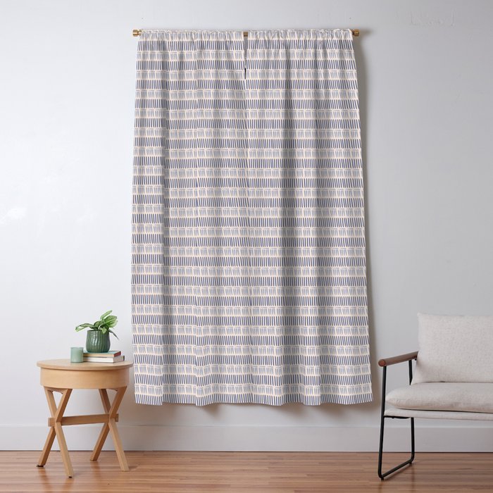 Indigo Blue Stripes  Window Curtain Gallery Image 5