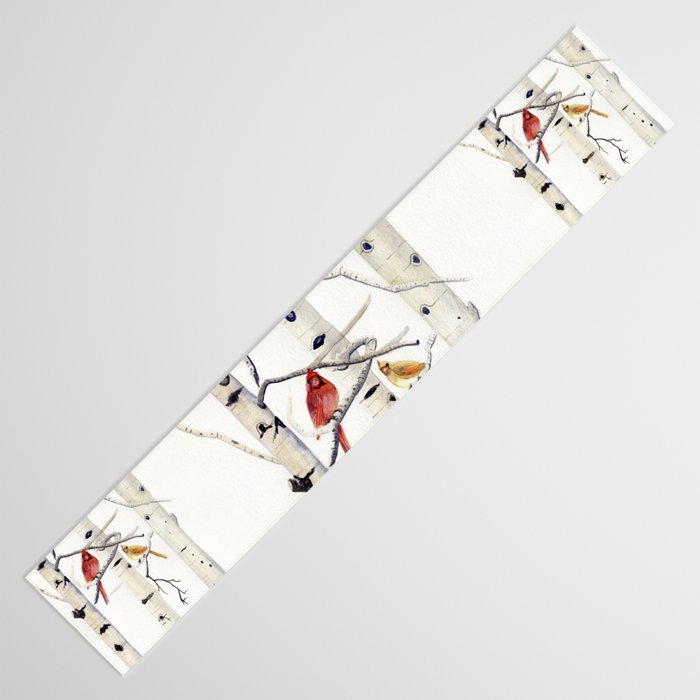 Birch Trees and Cardinal Table Runner Gallery Image 3