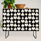 Card Suit Motifs I Black and White Credenza Gallery Image 2