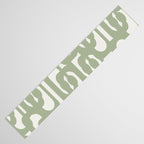 Mid Century Modern Loop Abstract Pattern in Sage Green and Off White Table Runner Gallery Image 3