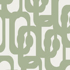 Mid Century Modern Loop Abstract Pattern in Sage Green and Off White Coffee Mug Gallery Image 2