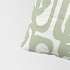 Mid Century Modern Loop Abstract Pattern in Sage Green and Off White Pillow Sham Gallery Image 4