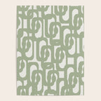 Mid Century Modern Loop Abstract Pattern in Sage Green and Off White Poster Gallery Image 4