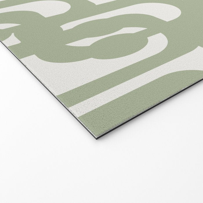 Mid Century Modern Loop Abstract Pattern in Sage Green and Off White Welcome Mat Gallery Image 2
