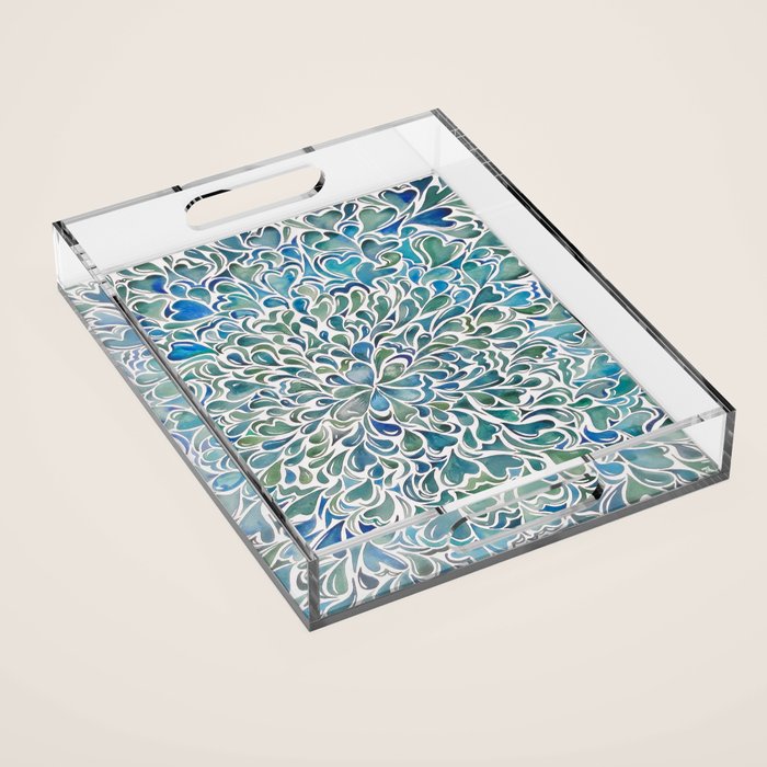 Watercolor Splashes Acrylic Tray Gallery Image 1