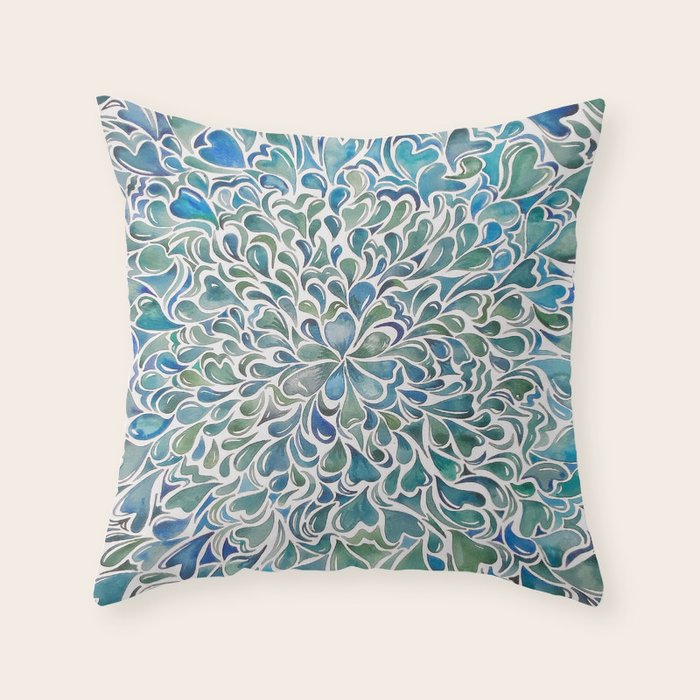 Watercolor Splashes Throw Pillow Gallery Image 6