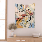 Abstract Female Figure Line Art Wall Tapestry Gallery Image 2