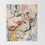 Abstract Female Figure Line Art Throw Blanket Gallery Image 2