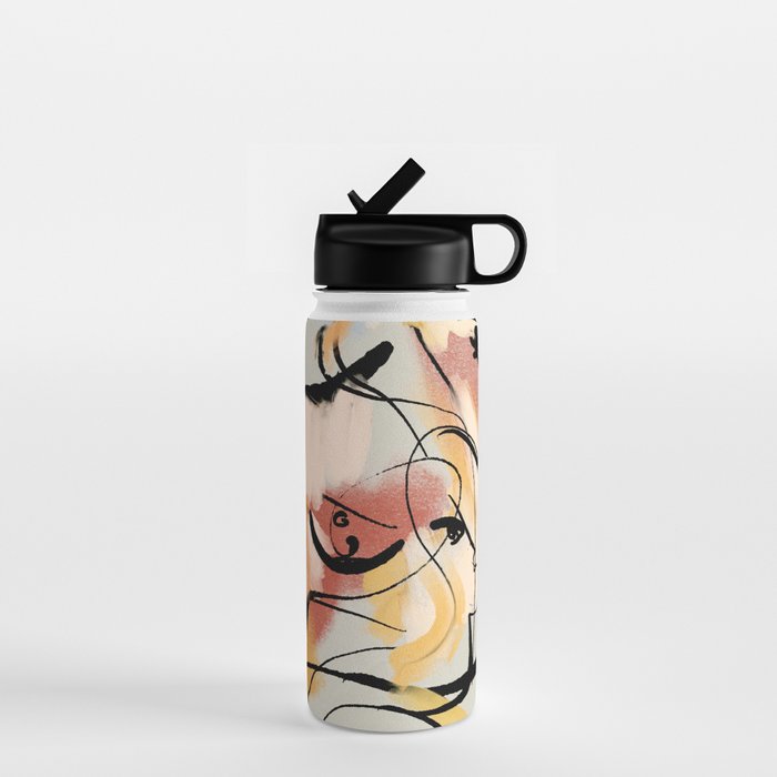 Abstract Female Figure Line Art Water Bottle Gallery Image 1