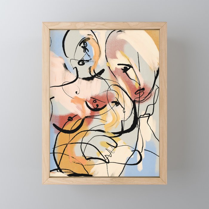 Abstract Female Figure Line Art Mini Art Print Gallery Image 1