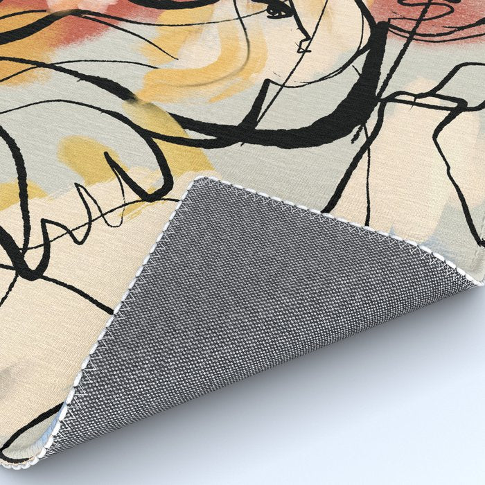 Abstract Female Figure Line Art Rug Gallery Image 4