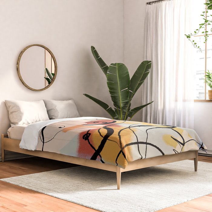 Abstract Female Figure Line Art Comforter Gallery Image 2