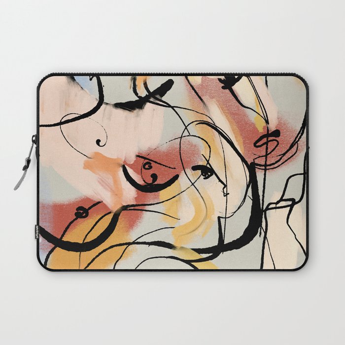 Abstract Female Figure Line Art Laptop Sleeve Gallery Image 1
