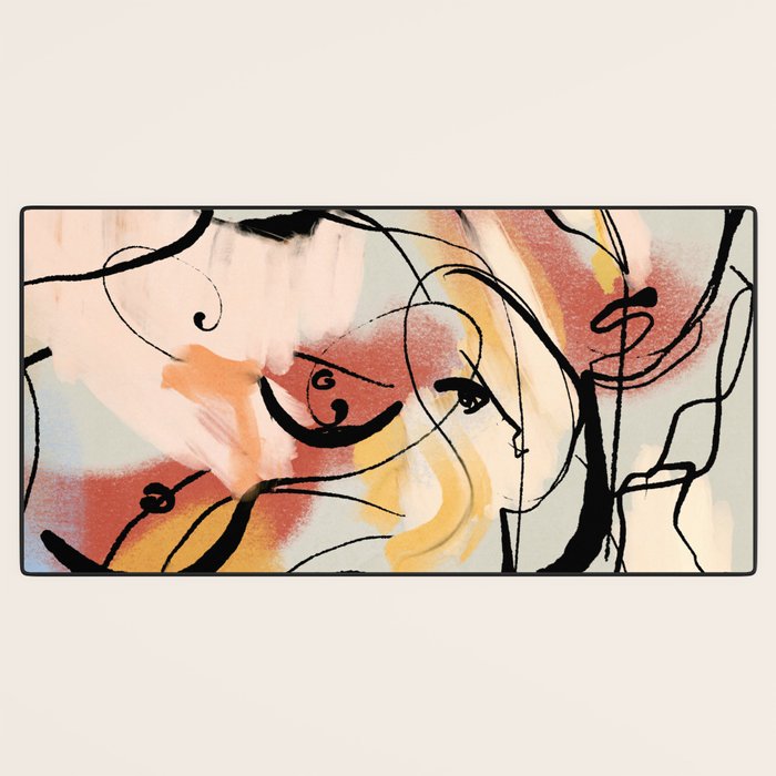 Abstract Female Figure Line Art Desk Mat Gallery Image 3
