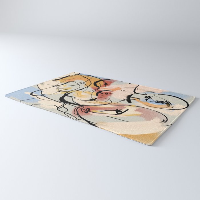 Abstract Female Figure Line Art Rug Gallery Image 3
