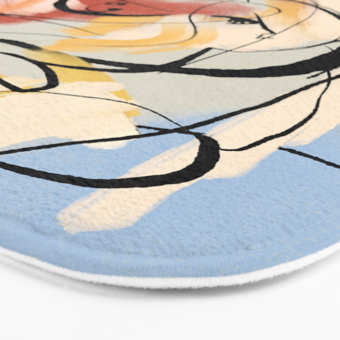 Abstract Female Figure Line Art Bath Mat Gallery Image 3