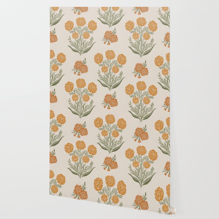 Marigold Block Print Wallpaper Gallery Image 2