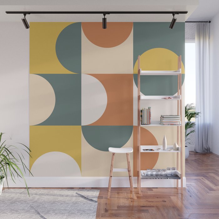 Mid Century Modern Geometric 23 Wall Mural Gallery Image 1