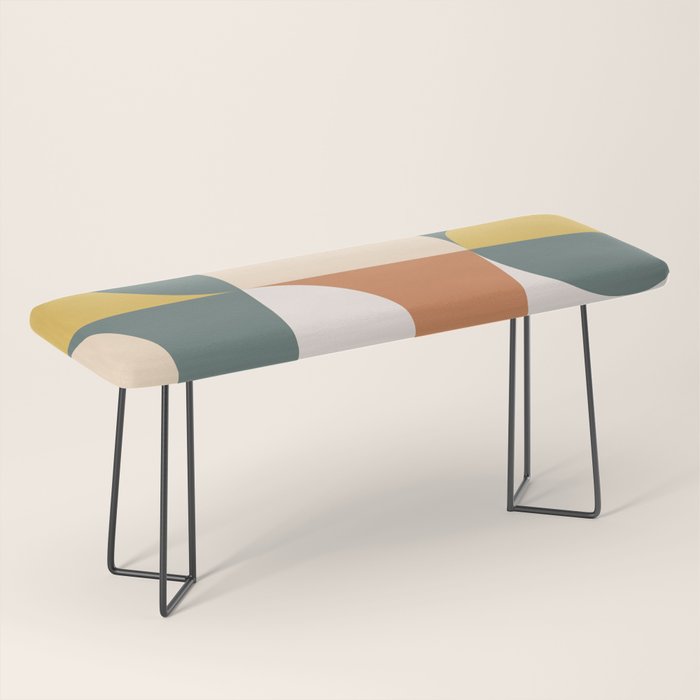 Mid Century Modern Geometric 23 Bench Gallery Image 1
