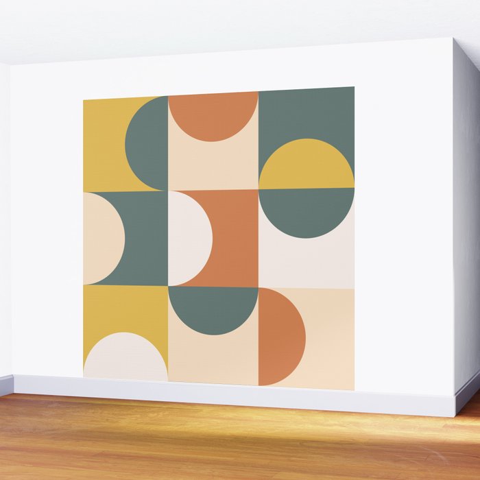 Mid Century Modern Geometric 23 Wall Mural Gallery Image 2