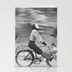 Women Riding Bicycles black and white photography / black and white photographs Stationery Card Gallery Image 2