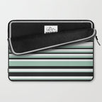 Classic Stripes XII - Mint, Black and White Laptop Sleeve Gallery Image 2