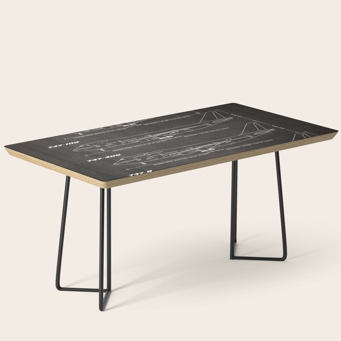Boeing 747 Family Blueprint in High Resolution (black) Coffee Table Gallery Image 1