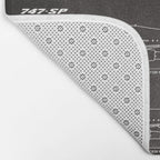Boeing 747 Family Blueprint in High Resolution (black) Bath Mat Gallery Image 2