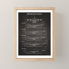 Boeing 747 Family Blueprint in High Resolution (black) Mini Art Print Gallery Image 1