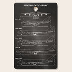 Boeing 747 Family Blueprint in High Resolution (black) Cutting Board Gallery Image 1