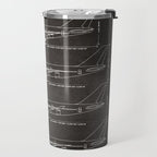 Boeing 747 Family Blueprint in High Resolution (black) Travel Mug Gallery Image 2