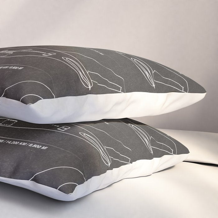 Boeing 747 Family Blueprint in High Resolution (black) Pillow Sham Gallery Image 3