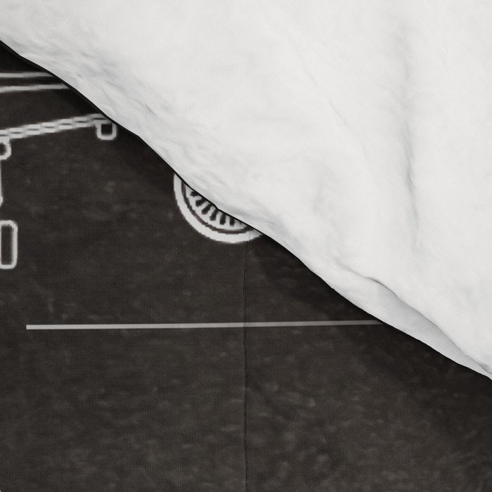 Boeing 747 Family Blueprint in High Resolution (black) Comforter Gallery Image 4