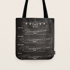 Boeing 747 Family Blueprint in High Resolution (black) Tote Bag Gallery Image 1