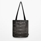 Boeing 747 Family Blueprint in High Resolution (black) Tote Bag Gallery Image 2