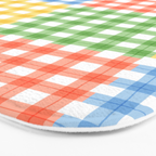 Colorful square gingham grid patchwork print Bath Mat Gallery Image 3