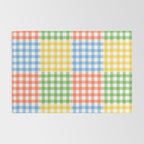 Colorful square gingham grid patchwork print Rug Gallery Image 2