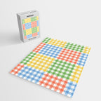 Colorful square gingham grid patchwork print Jigsaw Puzzle Gallery Image 2