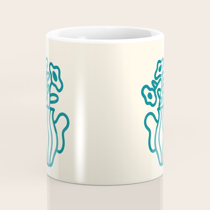 Abstract Minimalist Flowers in Blue Vase Coffee Mug Gallery Image 4