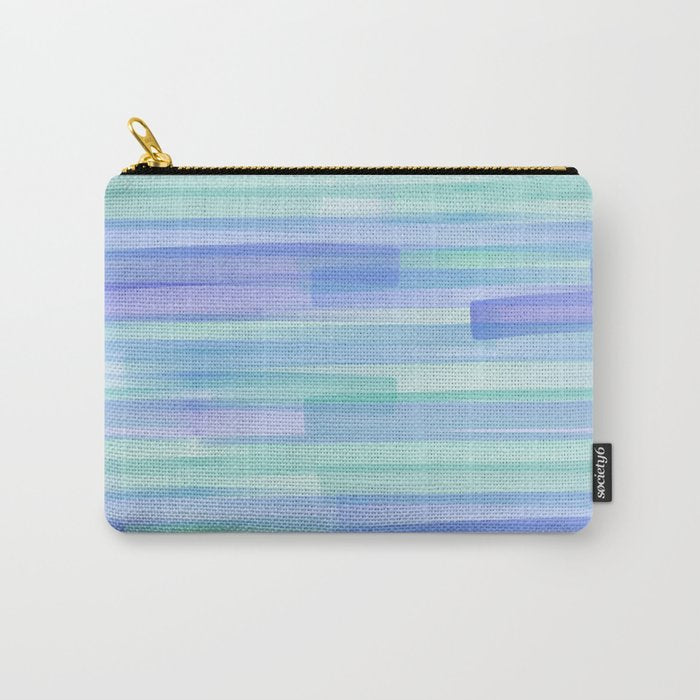 Abstract Watercolor Waves in Cool Blue Carry All Pouch Gallery Image 1