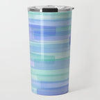 Abstract Watercolor Waves in Cool Blue Travel Mug Gallery Image 1