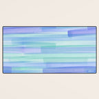 Abstract Watercolor Waves in Cool Blue Desk Mat Gallery Image 3