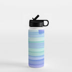 Abstract Watercolor Waves in Cool Blue Water Bottle Gallery Image 1
