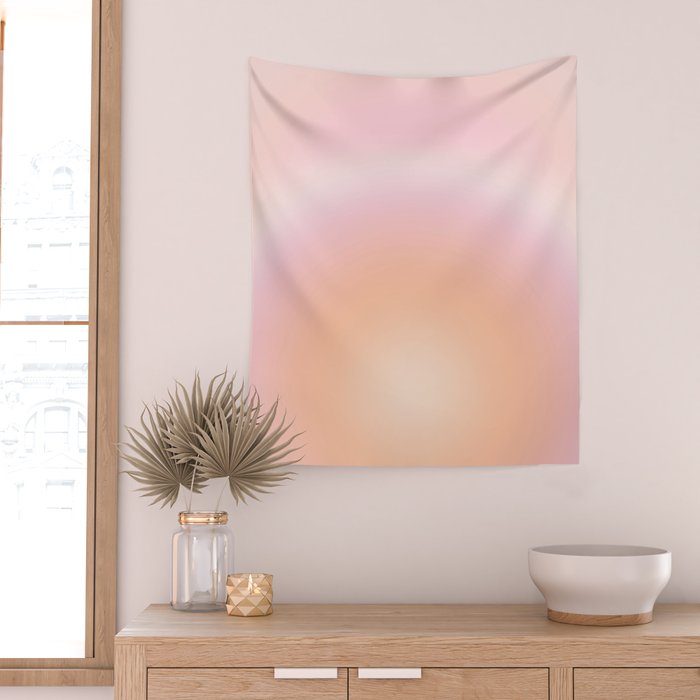 Peach Fuzz Gradient Wall Tapestry Gallery Image 2