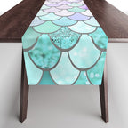 Mermaid Pastel Pink Purple Aqua Teal Table Runner Gallery Image 1