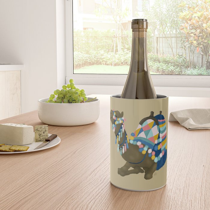 Colorful Desert Camel and Pyramids Wine Chiller Gallery Image 4